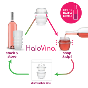 HaloVino Shatterproof Dishwasher Safe Wine Tumbler Set (6-Pack)